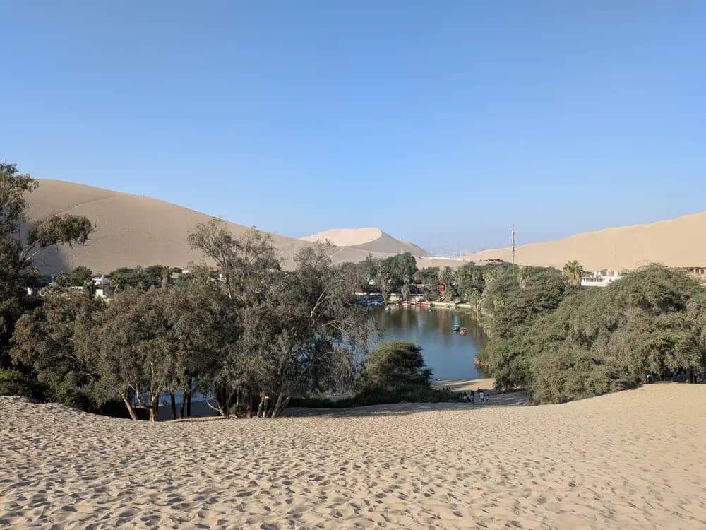 Huacachina oasis and surrounding dunes, photographed on the traveller’s Peru Trip